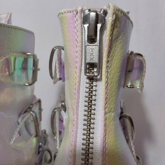 Demonia "Swing 105" Pearl Iridescent Vegan Leather Boot Great Condition - 8 - Picture 7 of 15